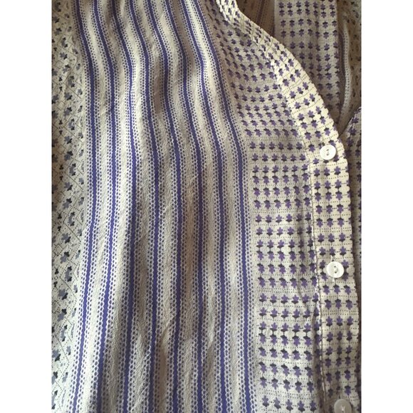Intropia Womens Lilac & White Patterned Button-Up Blouse Size 34 Cotton Blend - Picture 3 of 6